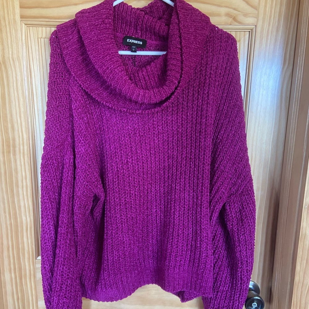 Express cowl neck knit sweater